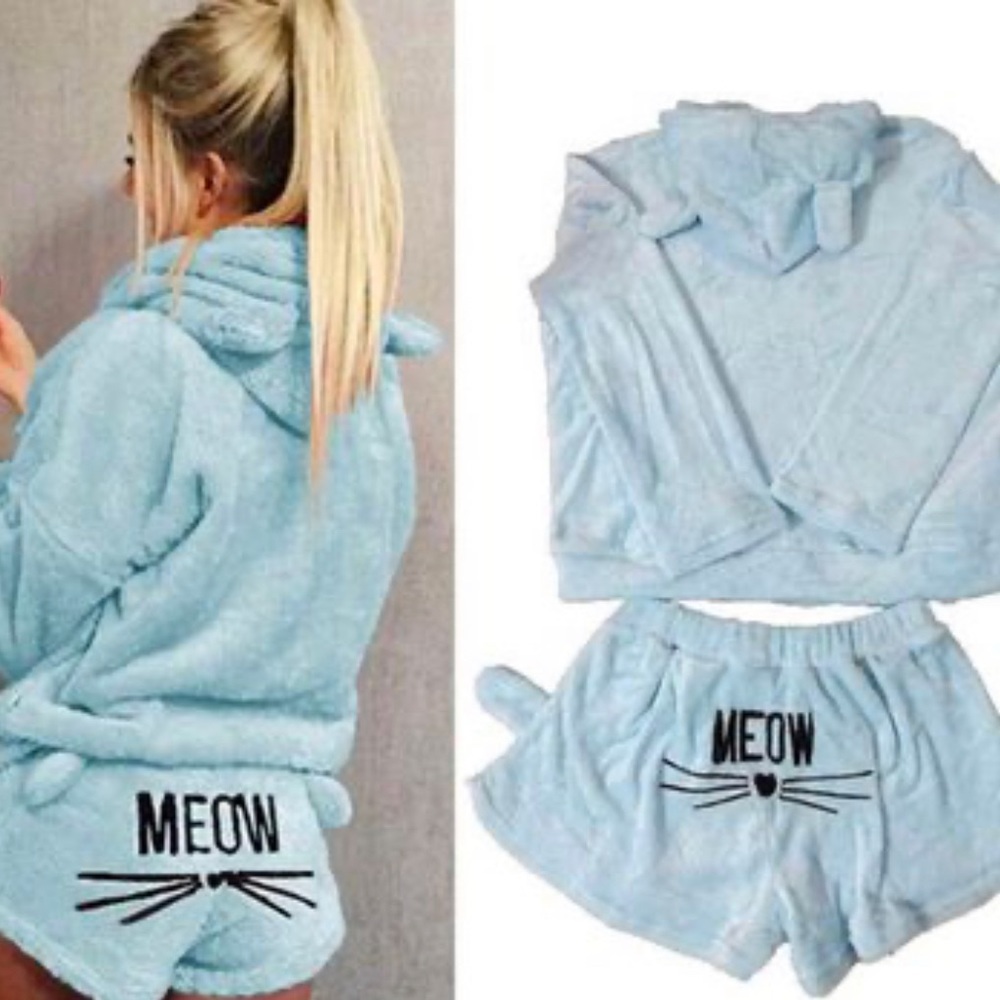 Brand new MEOW plushy comfy cozy lounge set. 🐱BLUE! ✨